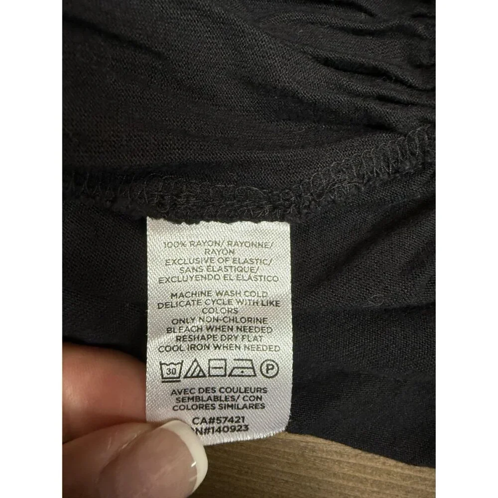 Loft Smocked Black Peasant Top XL - Picture 6 of 7